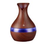 ULTRASONIC PERSONAL HUMIDIFIER 300ML - VASE STYLE/DARK WOOD GRAIN COLOR