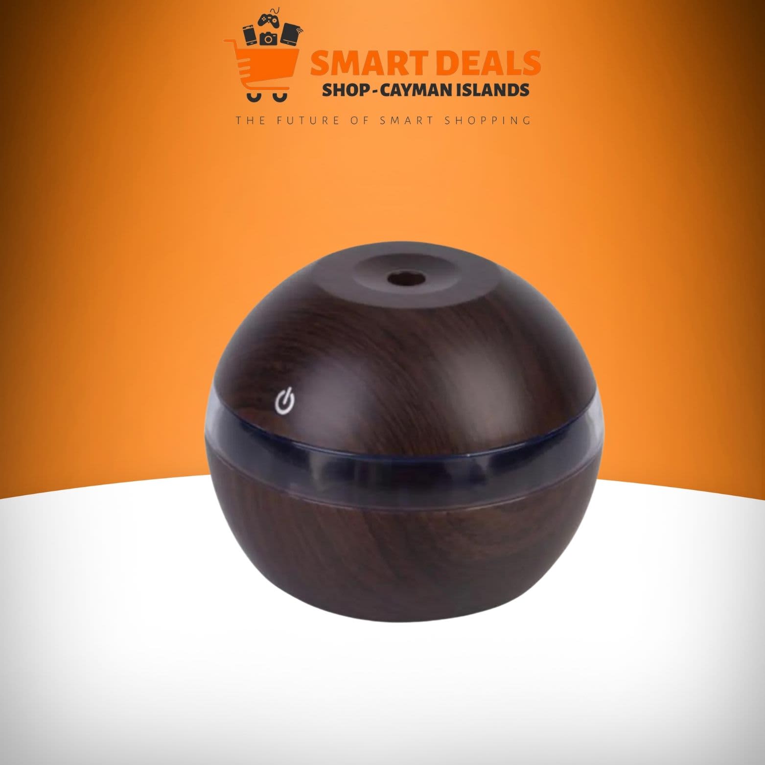 ULTRASONIC PERSONAL HUMIDIFIER 300ML – ROUND/DARK WOOD GRAIN COLOR