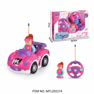 CARTOON REMOTE CONTROL CAR WITH 2 CHANEL REMOTE-PINK