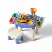 MEDIUM BUILDING BLOCK LEARNING TABLE FOR KIDS - BLUE