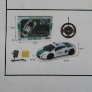 1:16 FOUR WAY REMOT CONTROL POLICE TINTED WINDOW WITH STEERING WHEEL - RED