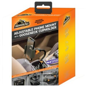ARMOR ALL ADJUSTABLE PHONE MOUNT WITH GOOSENECK CUPHOLDER( #AMH3-1003-BLK)